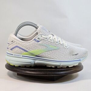 Brooks Ghost 15 Shoes Womens Size 7 White Lavender Green Running Sneakers Mesh